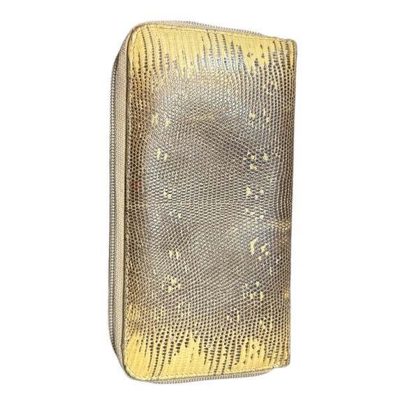 BARRY KIESELTEIN-CORD VINTAGE Crocodile Embossed Wallet Leather Zip Around - Picture 3 of 11